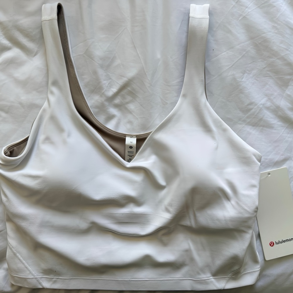 Lululemon Align Tank White Size 12 NWT Built-In Bra Nulu Soft Yoga Top